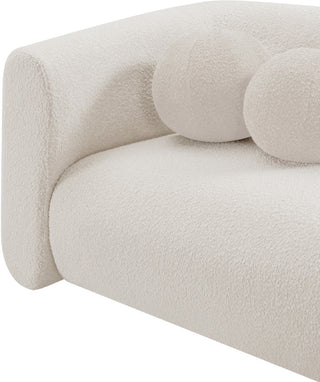Abbington Boucle Fabric Upholstered Loveseat, Cream
