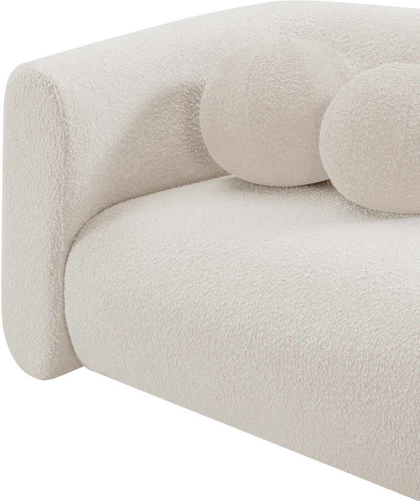 Abbington Boucle Fabric Upholstered Loveseat, Cream