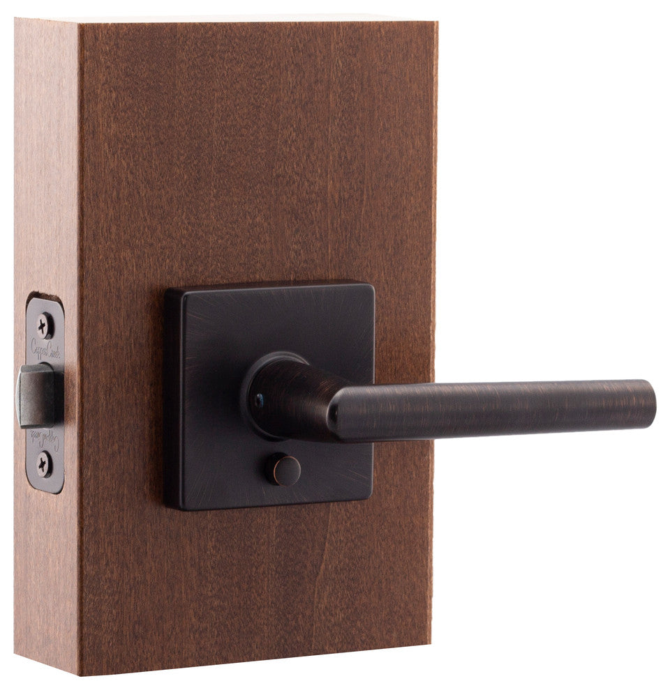 Mid Century Restroom Lever, Tuscan Bronze
