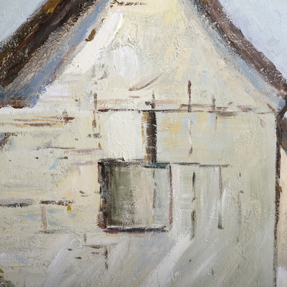 Vintage Farmhouse | Original Hand Painted Canvas | Traditoinal | Wood Stretche