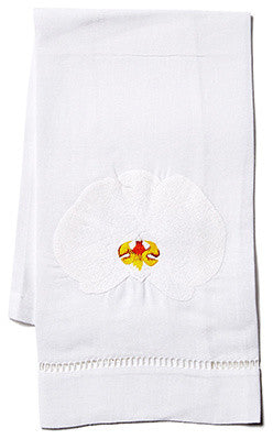 Orchid Fingertip Towel, White Linen