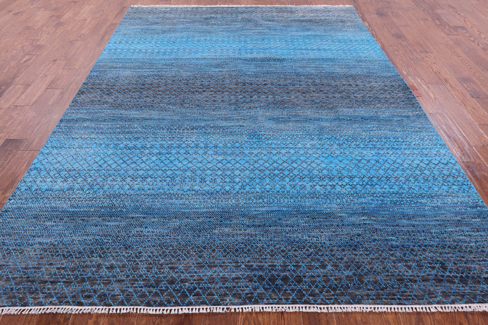 7' 11" X 10' 4" Savannah Grass Handmade Wool Rug - Q13247