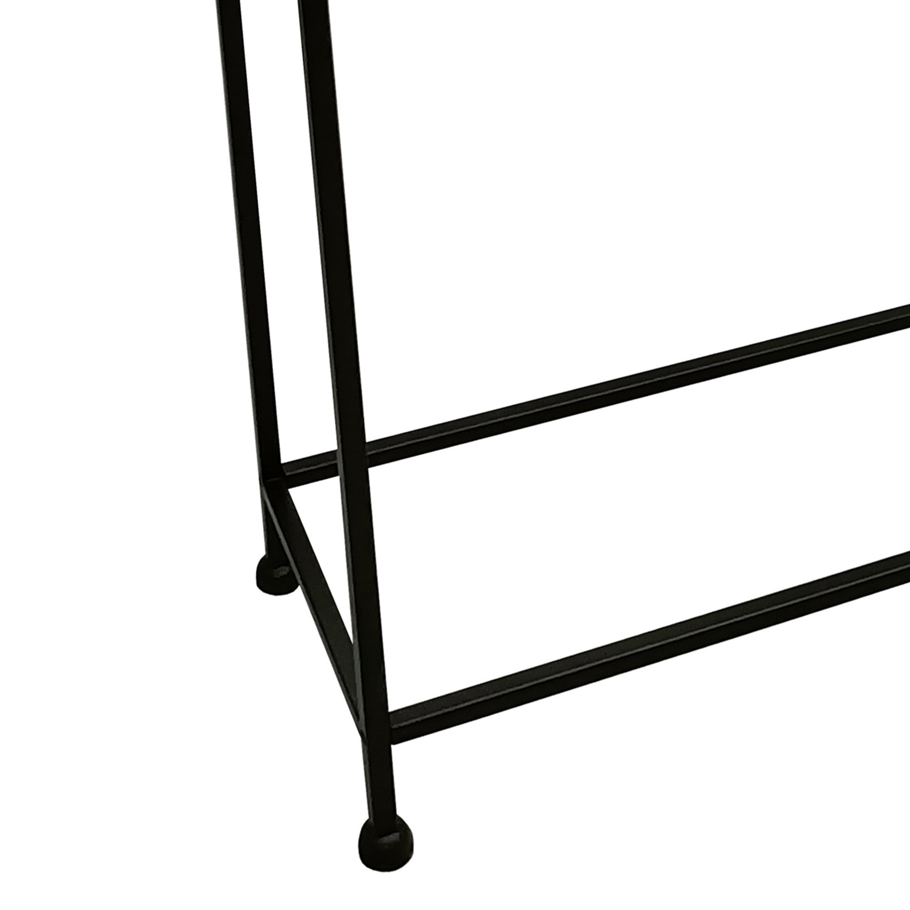 48" Console Sofa Table Bronze Tray Top Industrial Iron Frame Black Brown