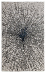 Orin Modern Abstract, Ivory/Gray/Blue, 5'x8' Area Rug