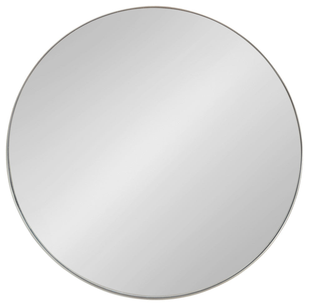 Rollo Round Framed Wall Mirror, Silver, 28 Diameter