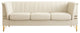 83.4'' Tuxedo Velvet Arm Sofa with Gold Leg, Beige