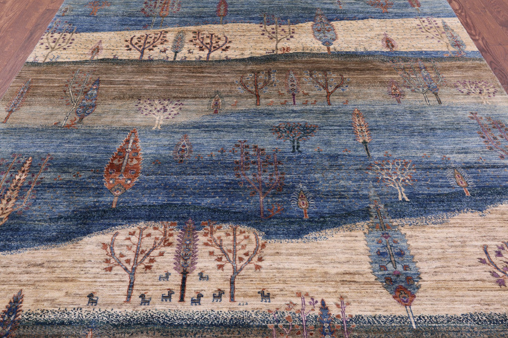 7' 10" X 9' 8" Handmade Persian Gabbeh Tribal Wool Rug Q9678
