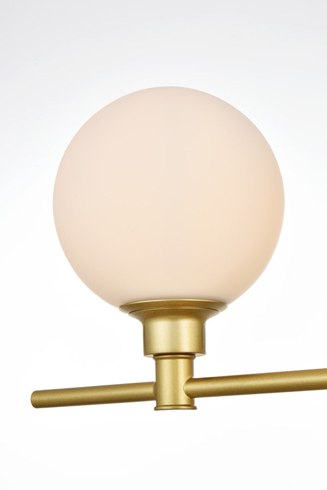 2 Light Brass And Frosted White Bath Sconce