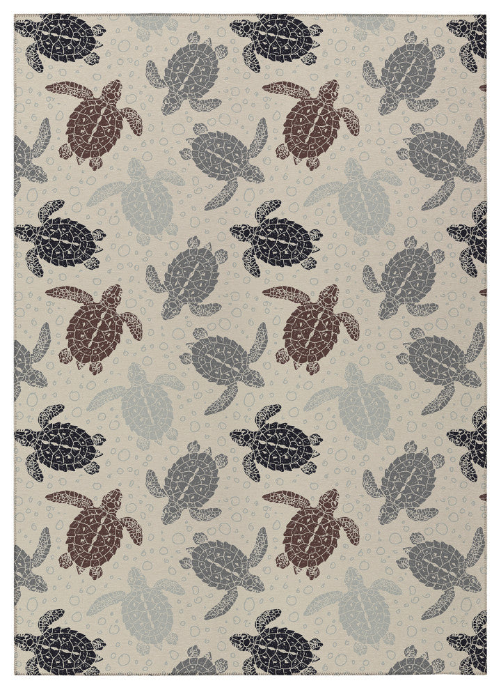 Indoor/Outdoor Seabreeze SZ13 Beige Machine Washable 8' x 10' Rug