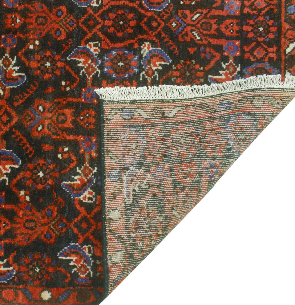 Fine Vintage Distressed Meryem Charcoal/Red Runner, 2'9 x 12'5