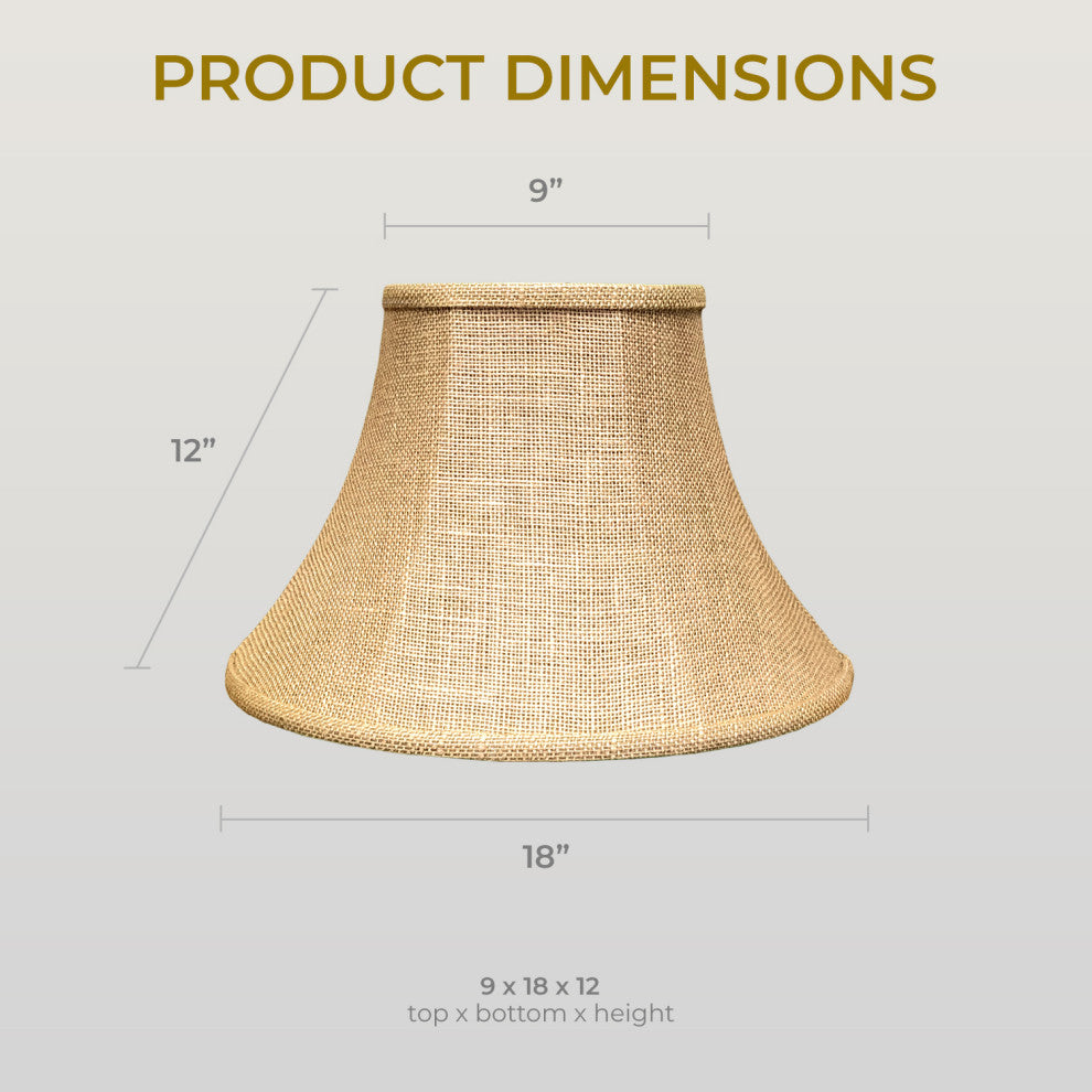 Royal Designs Shallow Bell Basic Lamp Shade, Burlap, 9x18x12