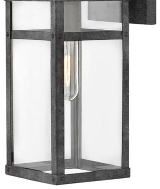 Hinkley Porter 18.5" Small Outdoor Wall Mount Lantern + LED bulb, Aged Zinc