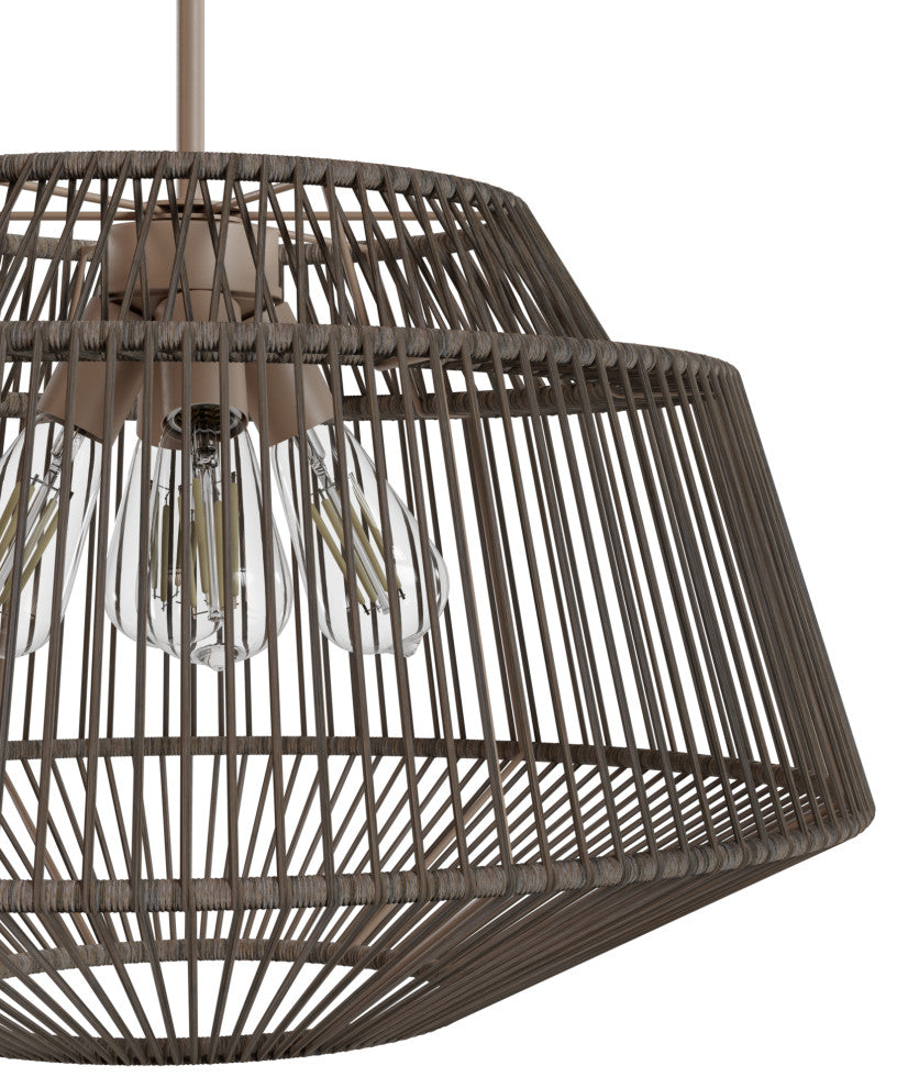Brookhollow Sable Rattan and Sable 4 Light Pendant