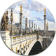 Alexandre Iii Bridge Panoramic View, Photo Round Metal Wall Art, 11"