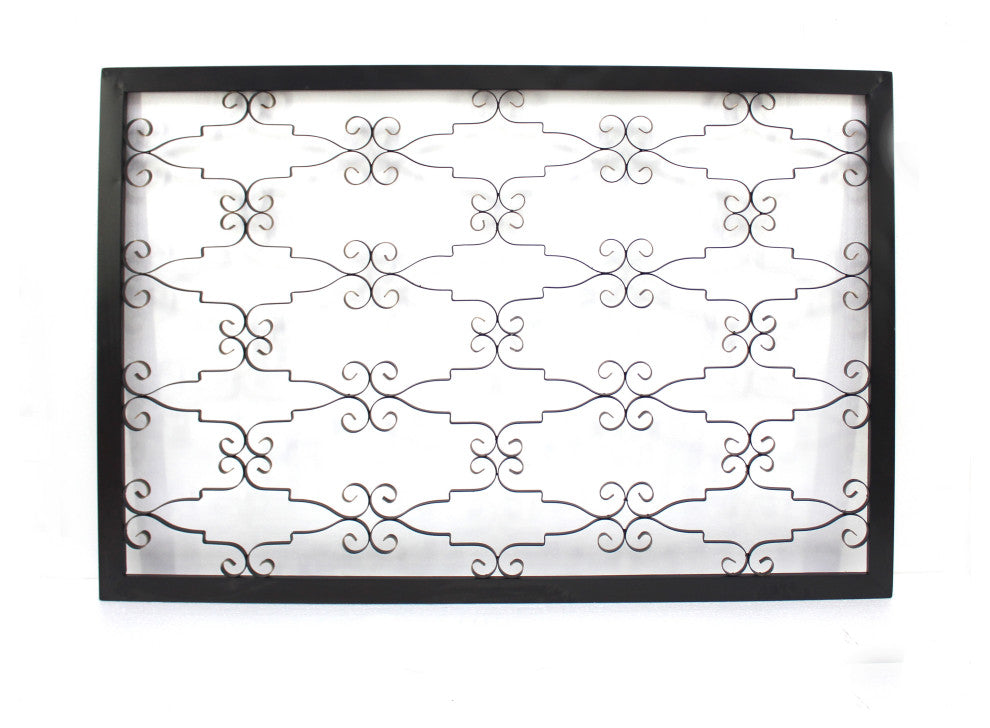 Traditional Wooden Framed Metal Wall Decor