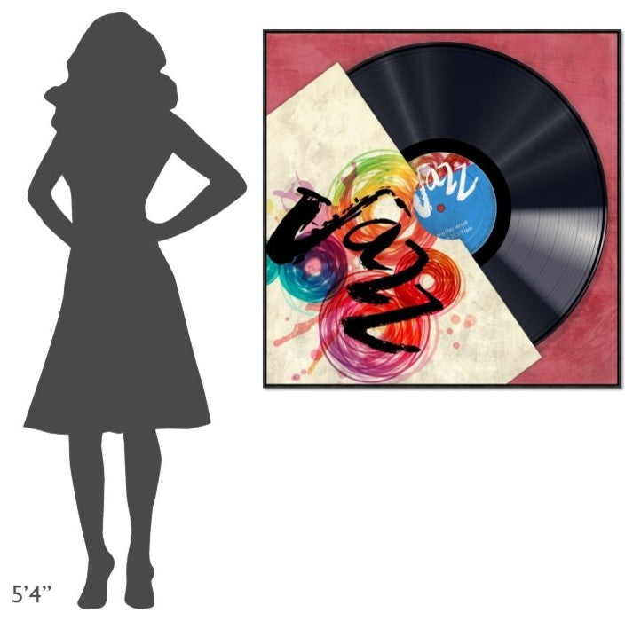 "Vinyl Club, Jazz" Framed Canvas Giclee by Steven Hill, 41x41"