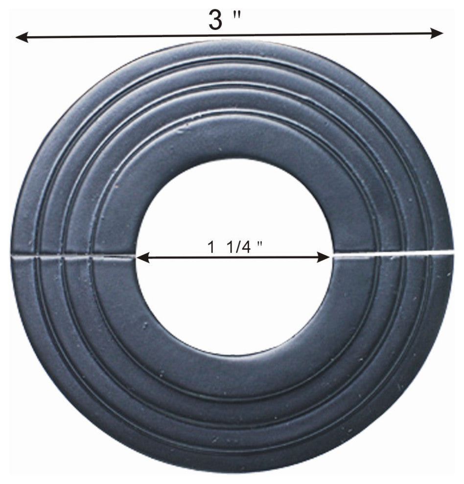 Radiator Flanges Black Aluminum Escutcheon 1 1/4'' ID Pack of 2