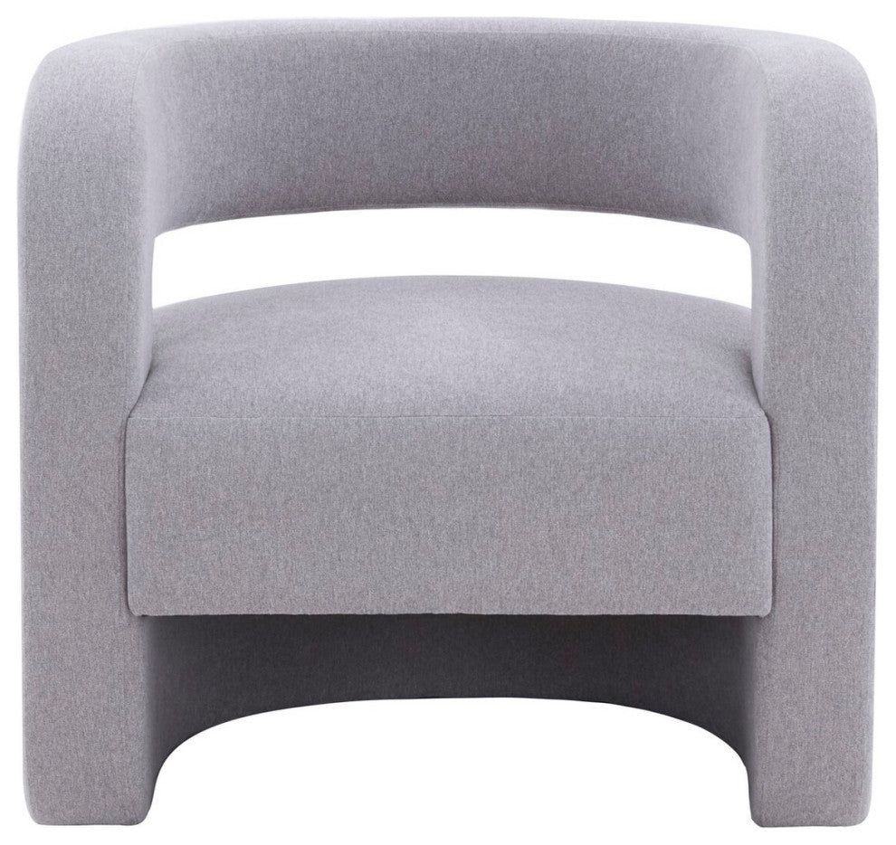 Safavieh Couture Anissa Barrel Back Accent Chair, Light Grey