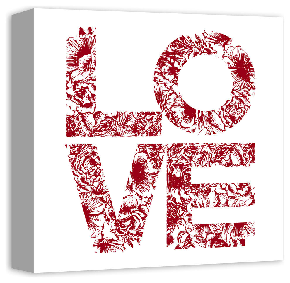 Love Floral 12x12 Canvas Wall Art