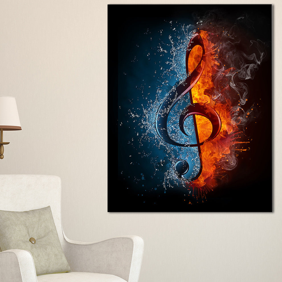 "Treble Clef" Abstract Digital Canvas Print, 16"x32"