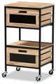 Sharma Modern Industrial Oak Brown 2-Drawer End Table
