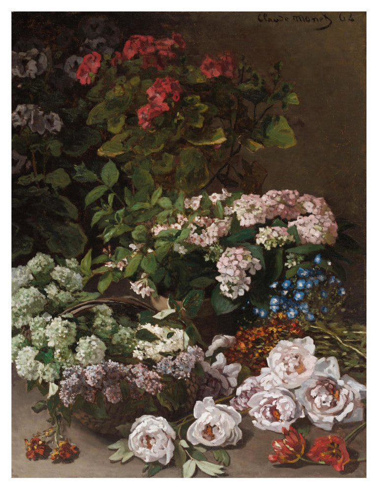 "Spring Flowers, 1864" Digital Paper Print by Claude Monet, 19"x24"