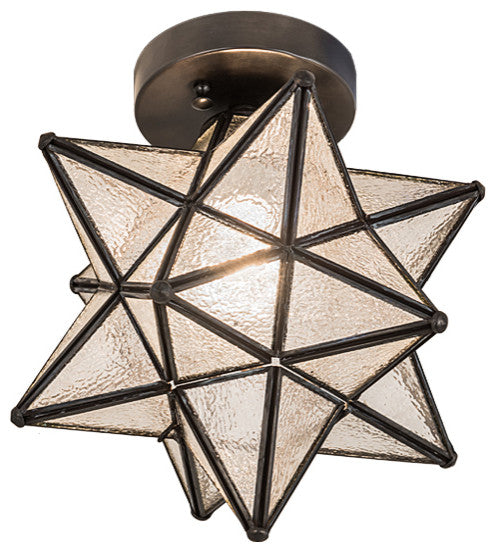 Meyda lighting 150958 12"W Moravian Star Clear Seedy Flushmount
