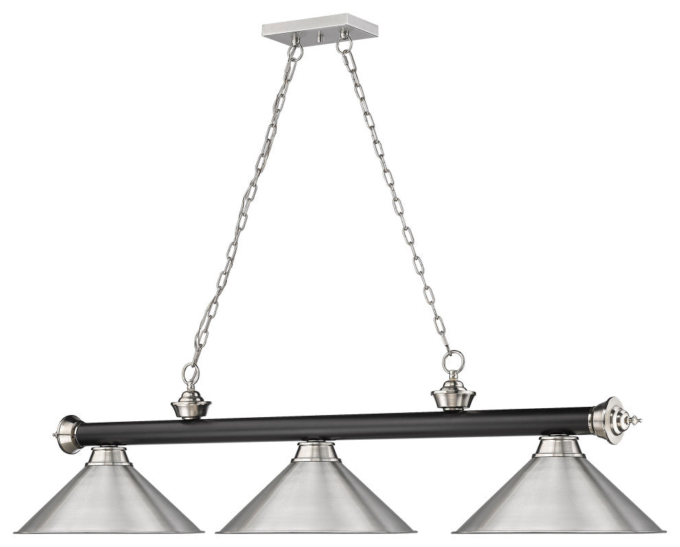 Zlite 2306-3MB-BN-BN15 3-Light Billiard, Brushed Nickel