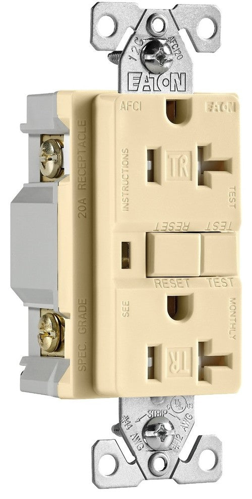 Cooper Wiring 20 Amp Tamper Resistant AFCI Receptacle, Ivory Finish