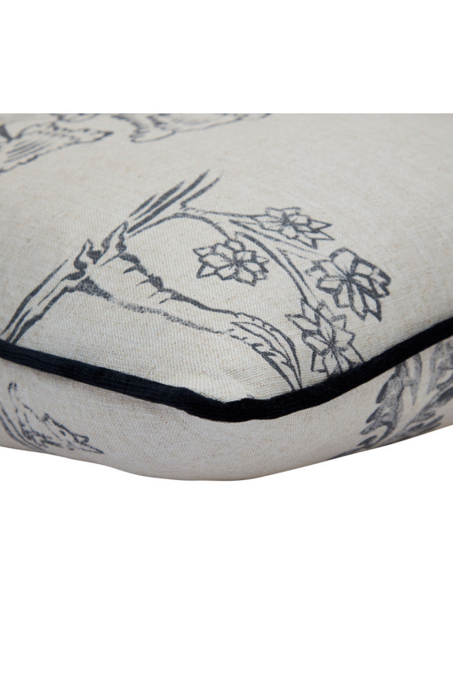 Tapestry Print Cushion | Andrew Martin Friendly Folk, Black