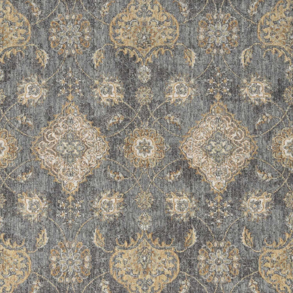 HomeRoots 6' Round Polyester Espresso Area Rug