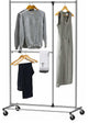Dual Bar Adjustable Garment Rack, Chrome, 72" Height