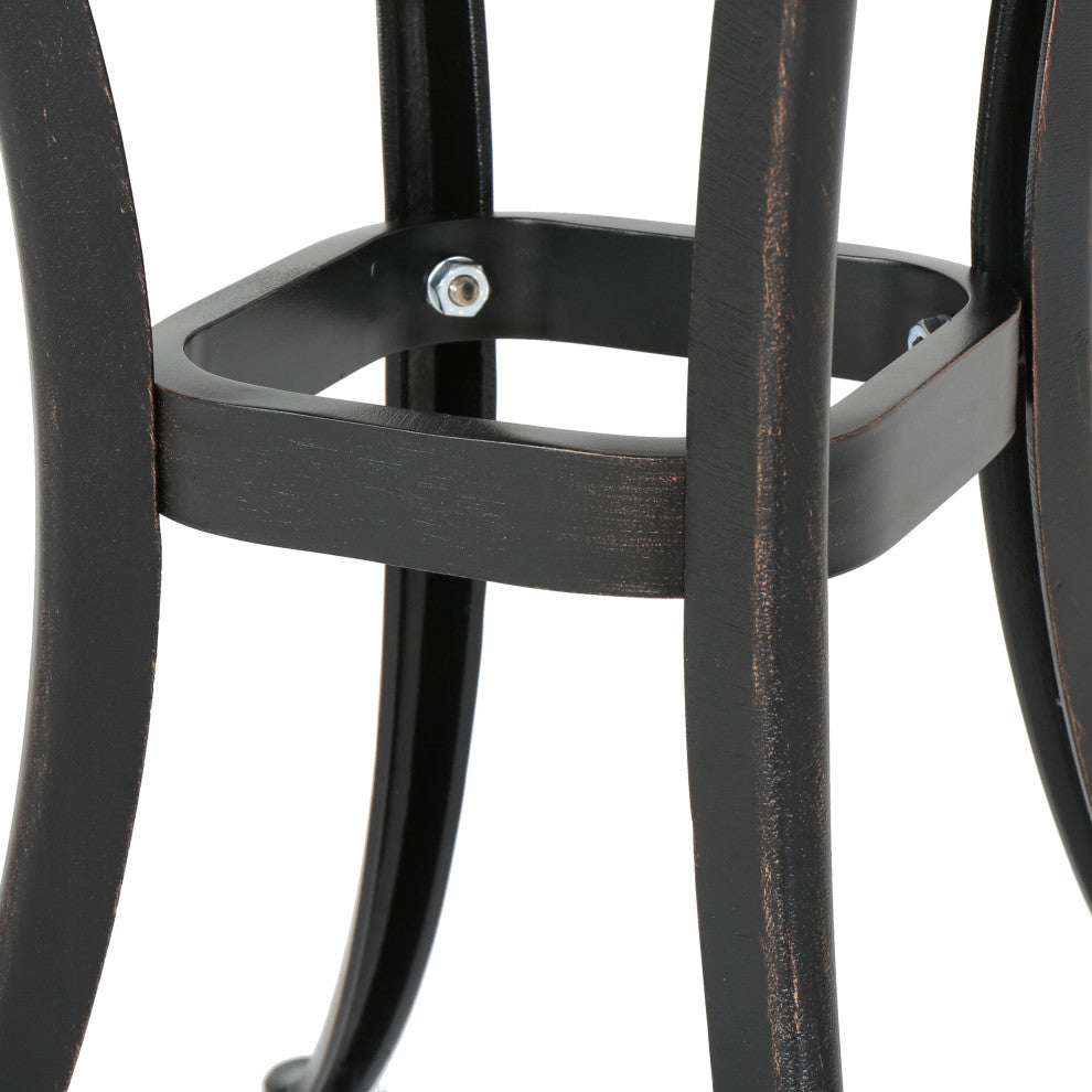 GDF Studio Ariel Outdoor Cast Aluminum Bistro Table with Ice Bucket