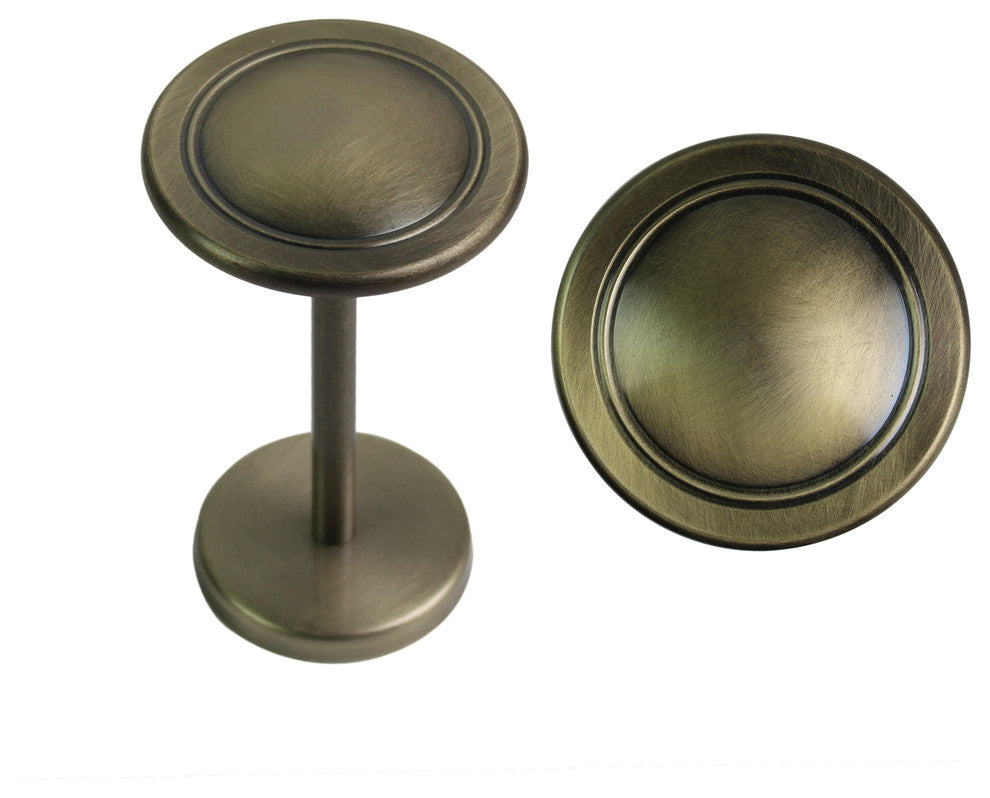 Urbanest Button Medallion Drapery Holdback, Antique Brass, 2 Pcs.