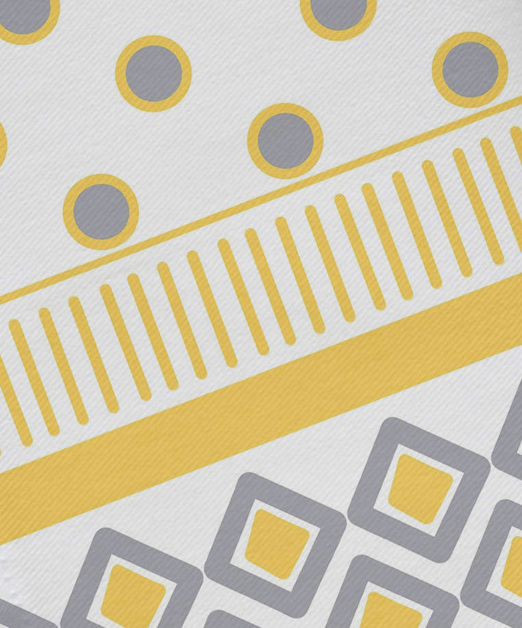 19x19", Scrambled Prints Geometric Print Napkin, Yellow, Set of 4