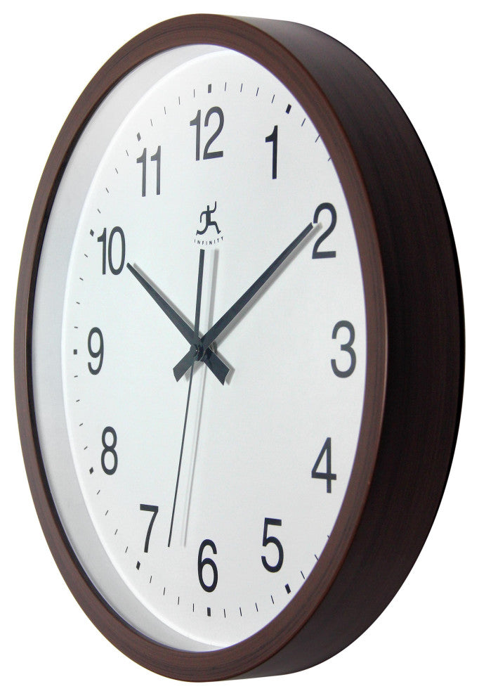 Walnut Finish Clock Wall Clock, 14"