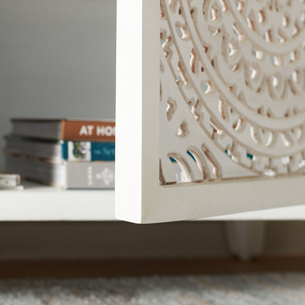 Safavieh Raelie 2 Shelf 2 Door Media Stand, White Washed