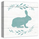 Teal Bunny Silhouette Graphic Art Print on Canvas