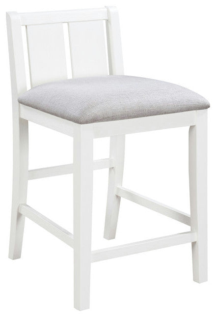 Graham 3-Piece Small Space Counter Height Dining Table, Shelves, 2 Chairs, White
