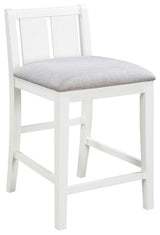 Graham 3-Piece Small Space Counter Height Dining Table, Shelves, 2 Chairs, White