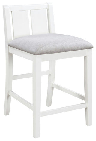 Graham 3-Piece Small Space Counter Height Dining Table, Shelves, 2 Chairs, White