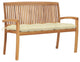 Vidaxl Stacking Garden Bench With Cushion 50.6" Solid Teak Wood