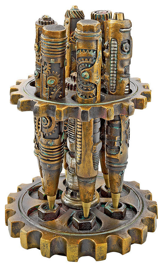 Industrial Steampunk Sculptural Ink Transport Pen Collection