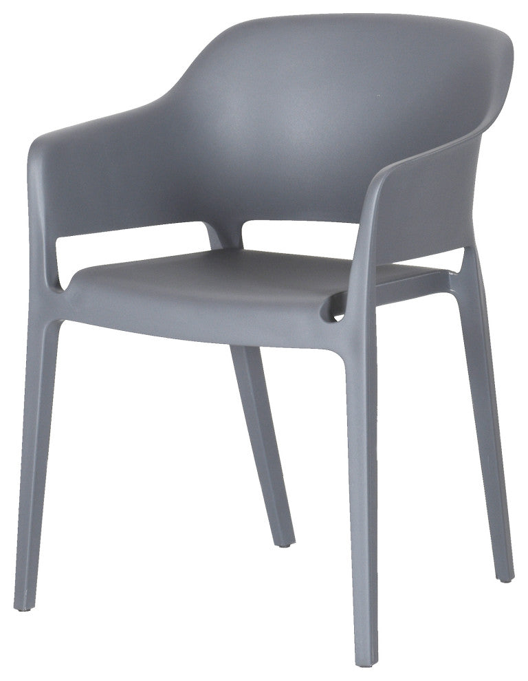 First of A Kind Faro Outdoor Dining Chair Charcoal Gray