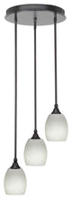 Empire 3-Light Cluster Pendalier, Espresso/White Linen