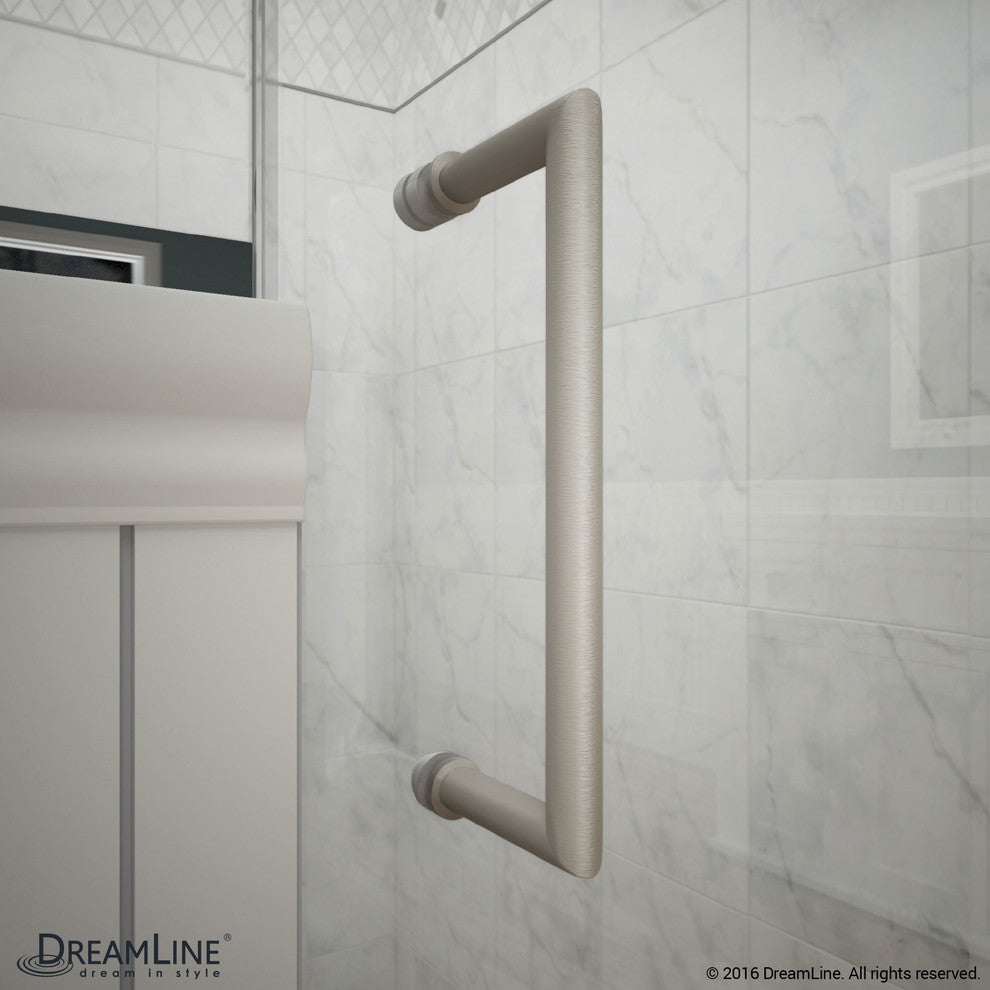 DreamLine Unidoor Plus 56" to 56.5"x72" Hinged Shower Door, Brushed Nickel