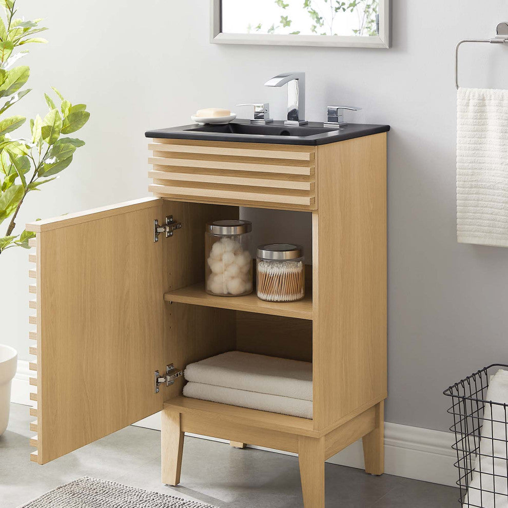 Render 18" Bathroom Vanity, Oak Black