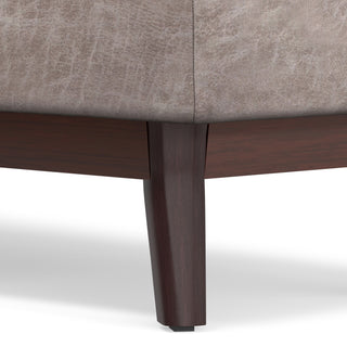 Owen Rectangular Storage Ottoman, Distressed Gray Taupe Faux Air Leather