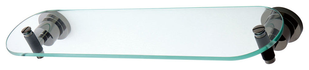 BA8219BKDKL Water onyx Glass Shelf with 1-1/2 inch Rubber Sleeve, Black Nickel