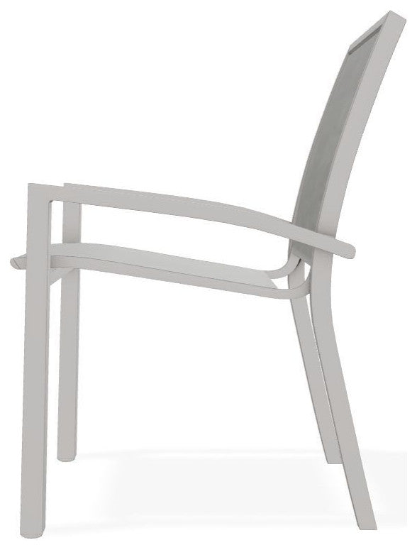 Kendall Sling Stackable Outdoor Dining Chair, Sicily/Warm Gray